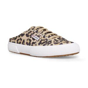 Leopard Print Superga Women's 2402 Slip-On Canvas Sneaker Mule
